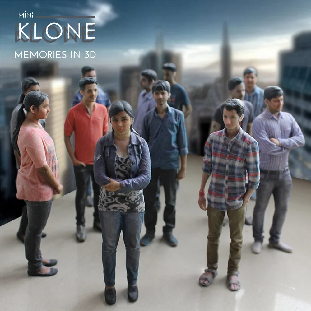 A group of friends recreated as Mini Klone figurines